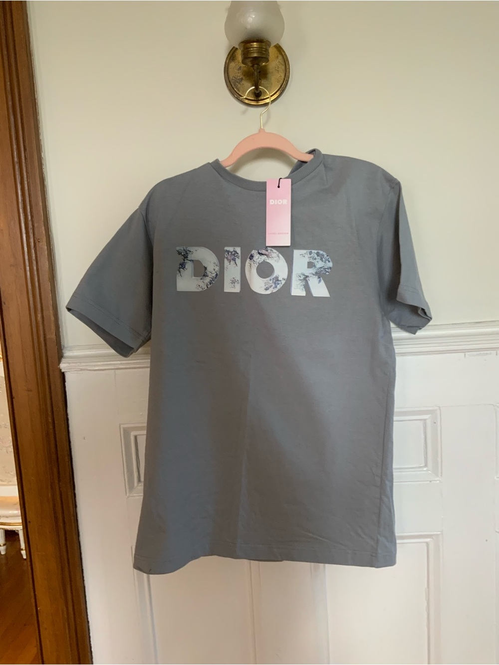 Dior x Daniel Arsham 2020 Eroded Logo Grey T-Shirt NWT